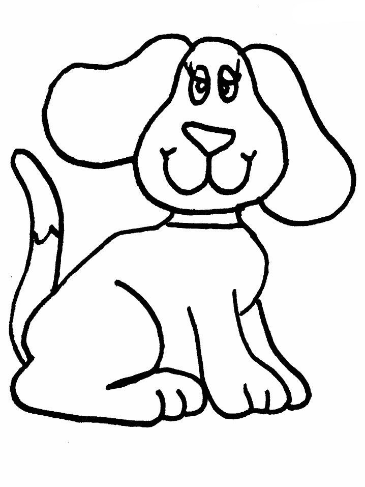 Раскраска Мультяшная собака в ошейнике